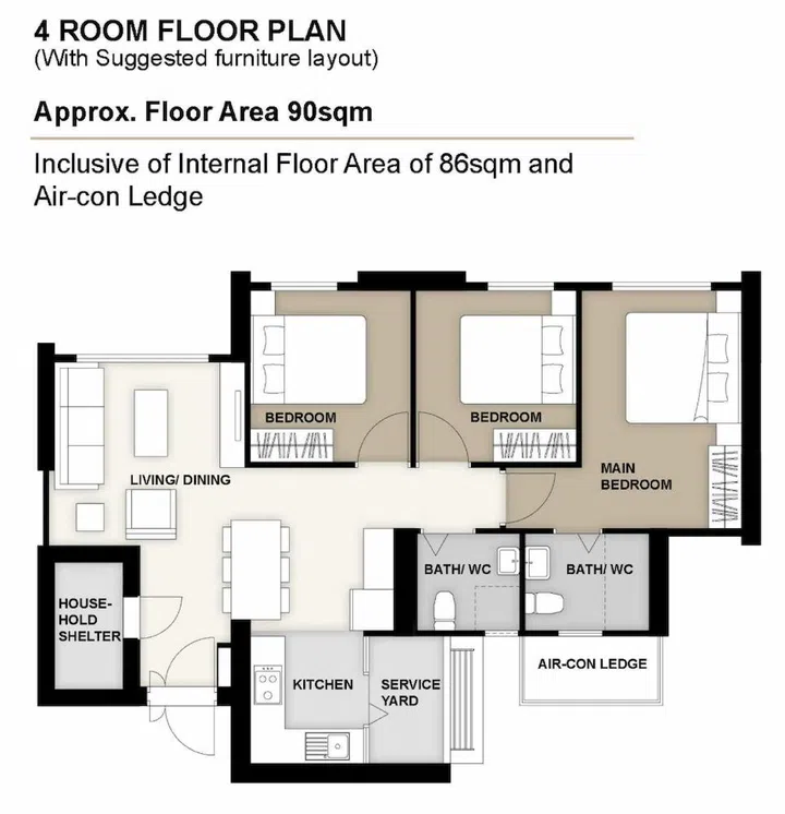 Clementi Emerald suggested floor plan