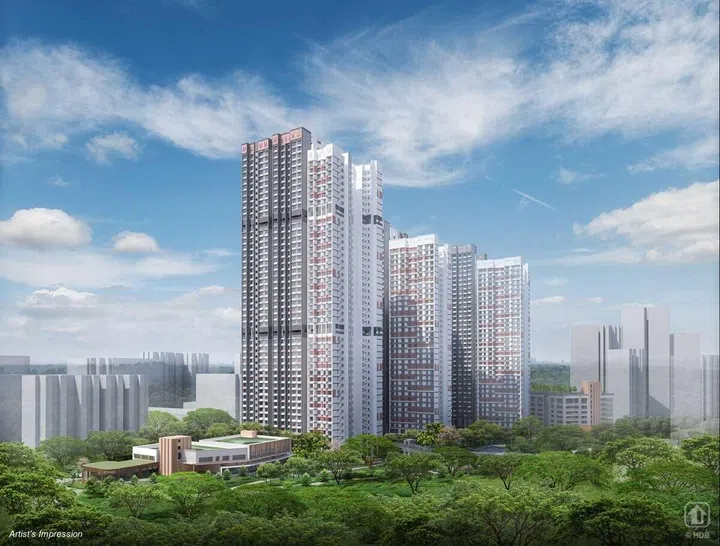 Artist's impression of the Queenstown Stirling Horizon HDB BTO estate, launched in the February 2025 sales exercise.