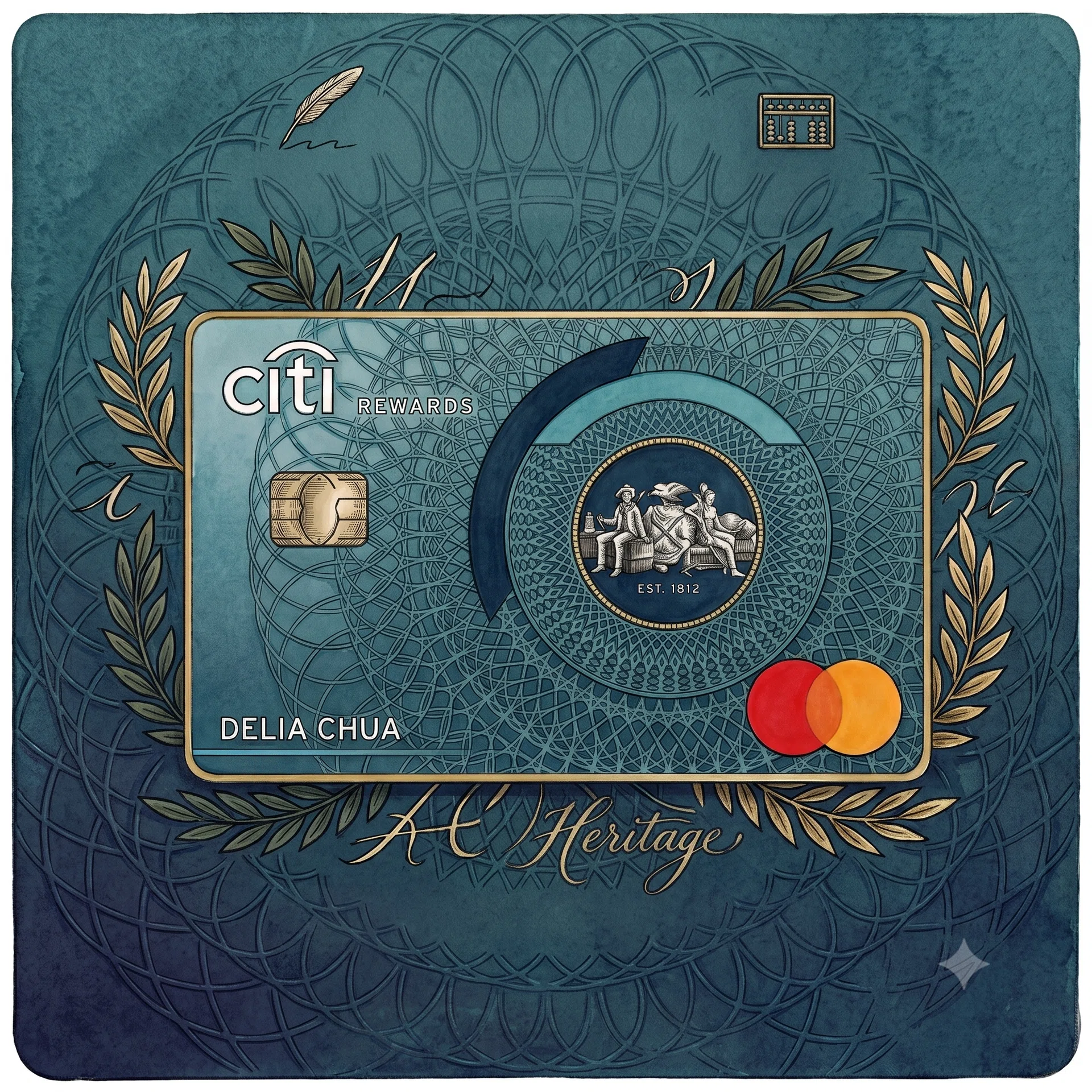 Illustration of the Citi Rewards Mastercard credit card.