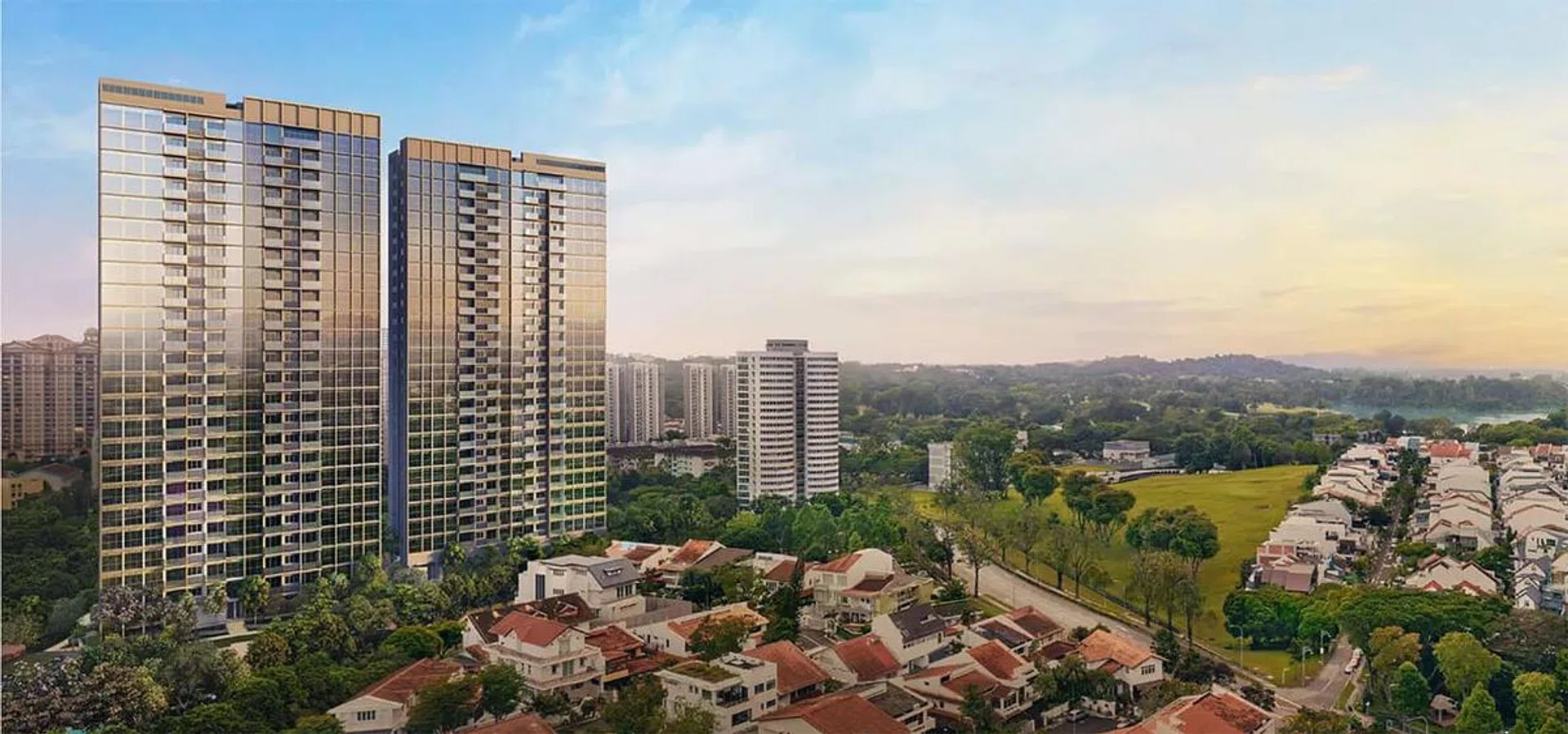 AMO Residences exterior aerial view. Image from AMO Residences website
