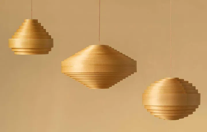 Helsinki Habitare Furniture Fair: 5 Home decor trends you should know (Vaarnil Hans Agne Jakobsson curved pendant light)
