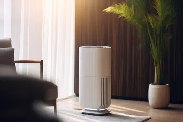 Modern air purifier in the living room