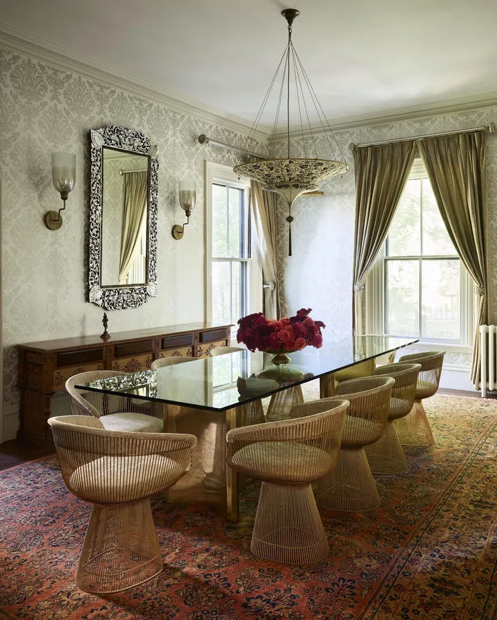 A maximalist dining room. Interior Design by Sashya Thind. Photo by Jared Kuzia