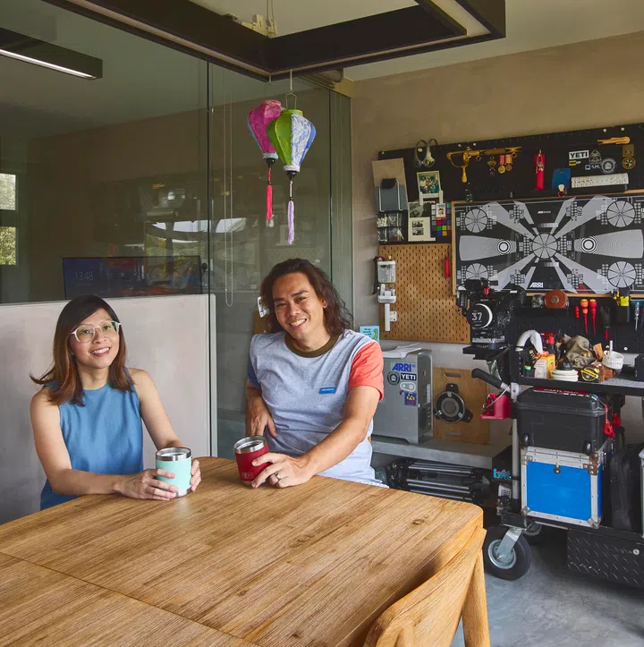 As a freelance assistant cameraman, Daryl’s (right) work involves a lot of bulky equipment.