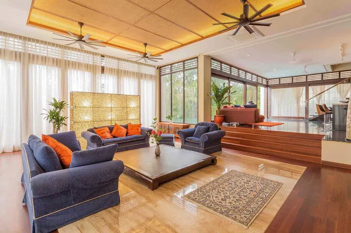 The design of the interiors was kept as open as possible to retain the spacious feel.