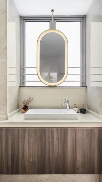 Bathroom in a 3 plus 1 bedroom apartment in Waterfront Key condominium along Bedok Reservoir Road.