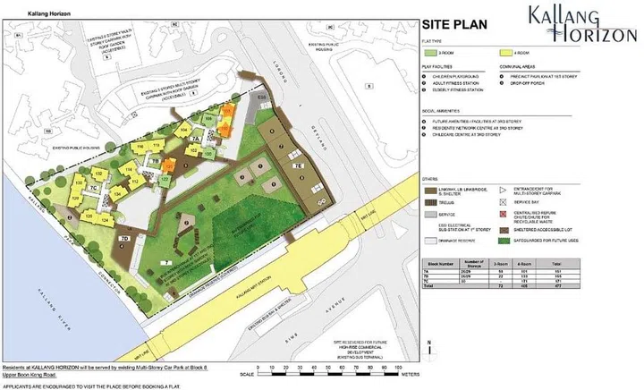 HDB site plan for Kallang Horizon BTO
