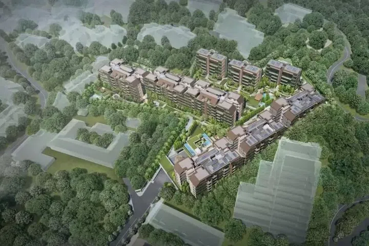 Artist's impression of aerial view of Terra Hill condo. Image from official Terra Hill website.