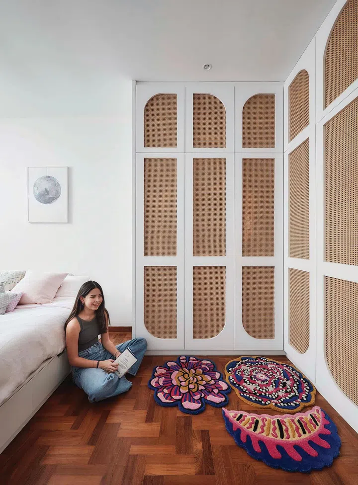 Daughter poses in her bedroom in this 3,990 sq ft semi-detached home at Frankel Estate.