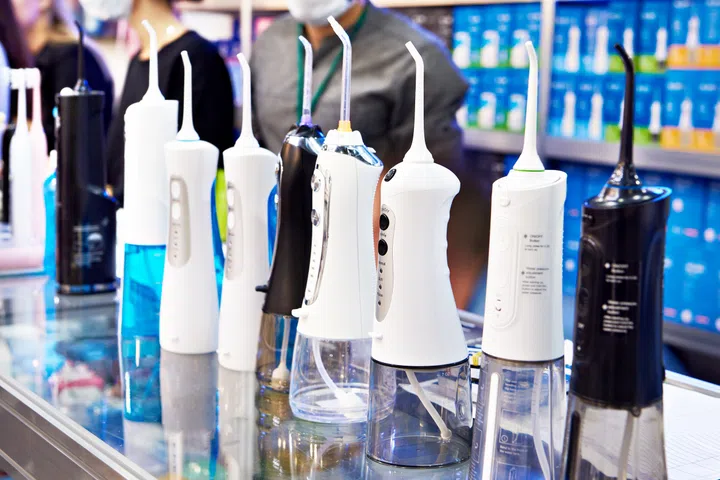 Modern portable oral irrigators in store