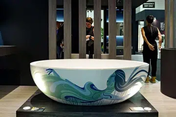 A bathtub painted by muralist James Reka on display at the Maison&amp;Objet Asia show at Marina Bay Sands in 2014, the first show in Singapore.PHOTO: ST FILE