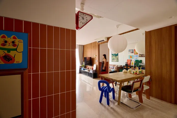The dining area is where the family gathers every day, whether for meals, playtime or catching up with friends.