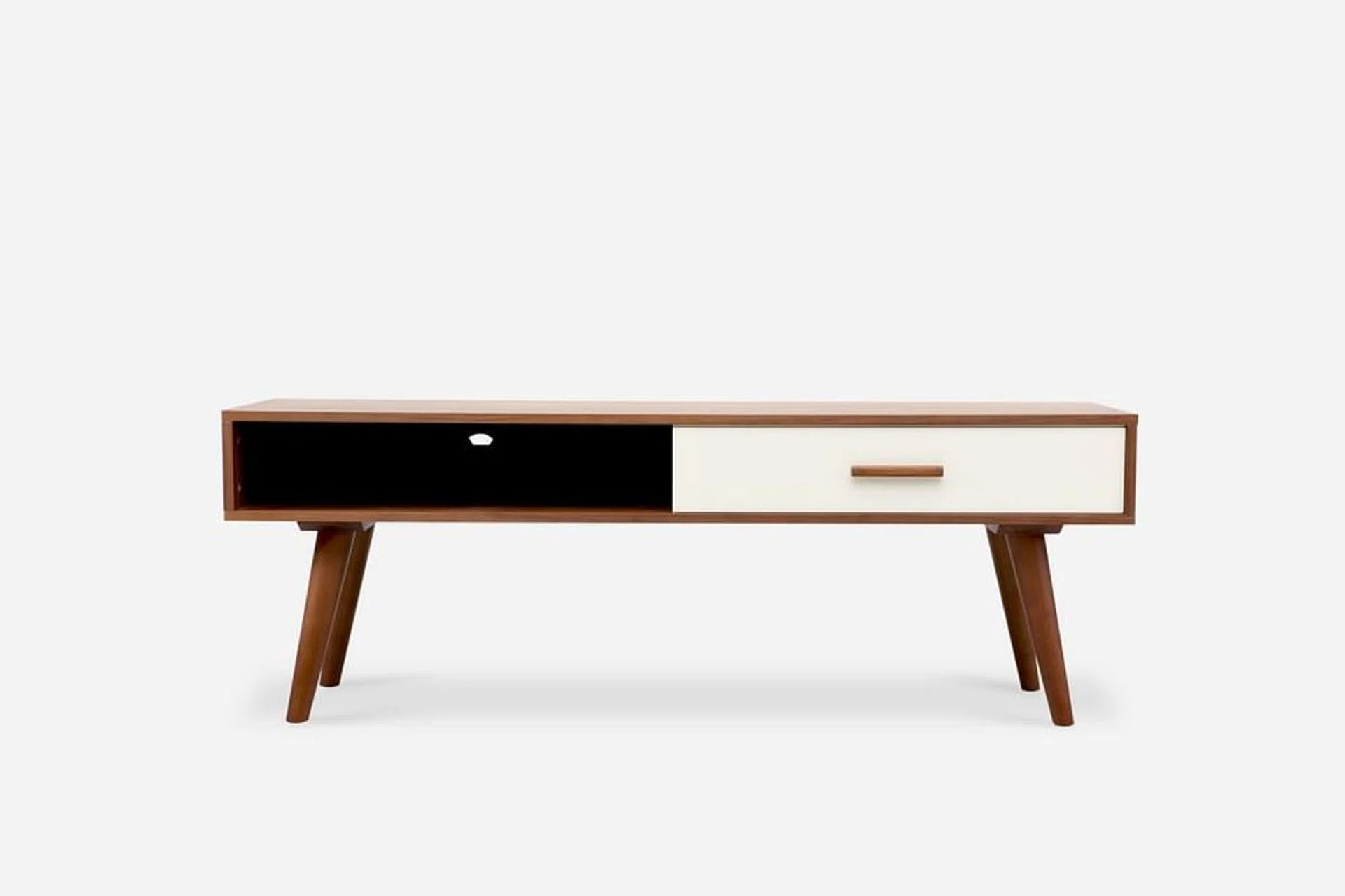 castlery mid-century style coffee table with white drawer