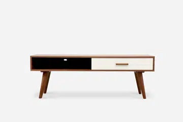 castlery mid-century style coffee table with white drawer