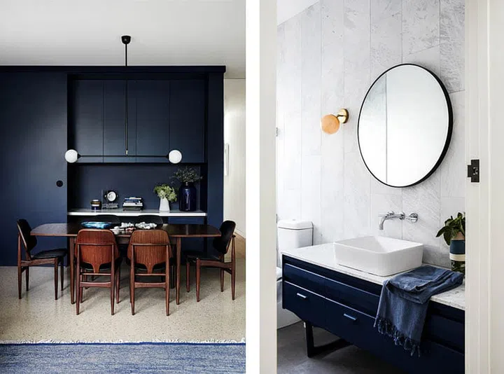 House Tour: Pops of blue and linear designs in this cool, contemporary ...