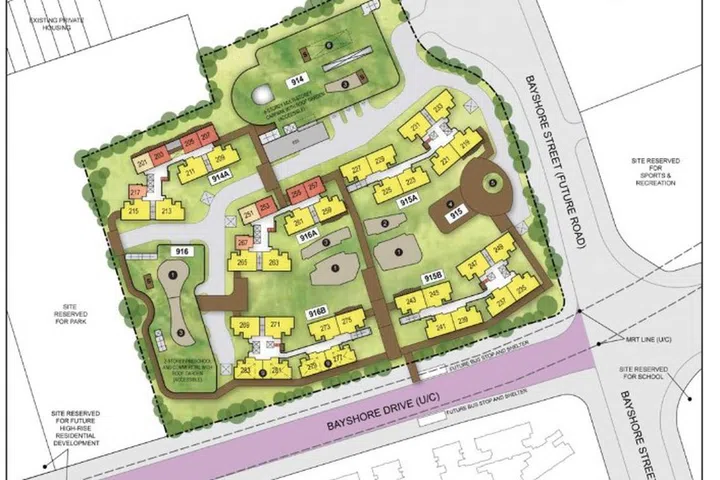 Site plan for Bayshore Palms HDB BTO estate.