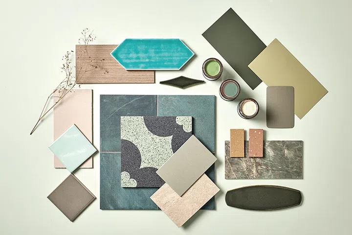 Tiles from GF+A, Hafary, Laminat, Tak, Catalyse, Cosentino. Wall paints Lime Fizz 30094; Jade Green 30093; Sail White 30134, from Dulux. 