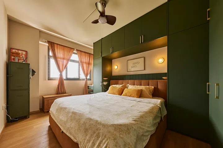Balancing generous storage with a warm, cocooning palette, their bedroom makes a fitting finale for a home built through patience, perseverance and vision.