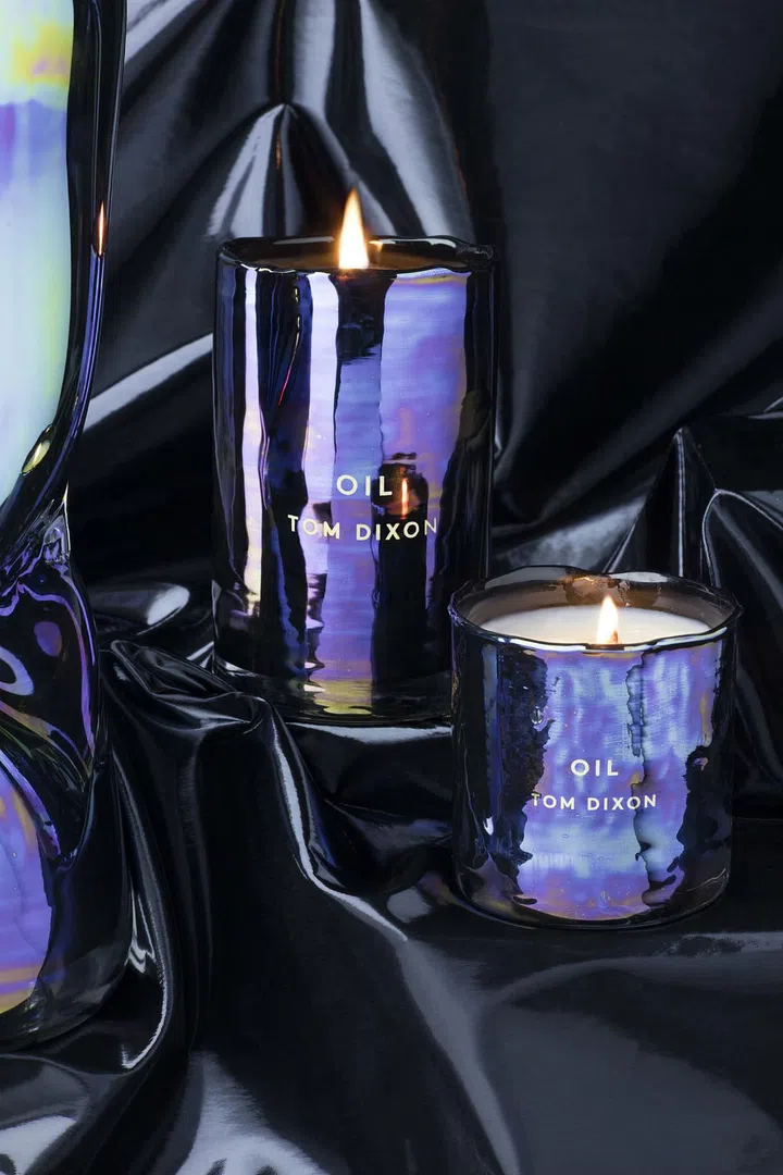 Tom Dixon, candle, glass vessel, oil slick