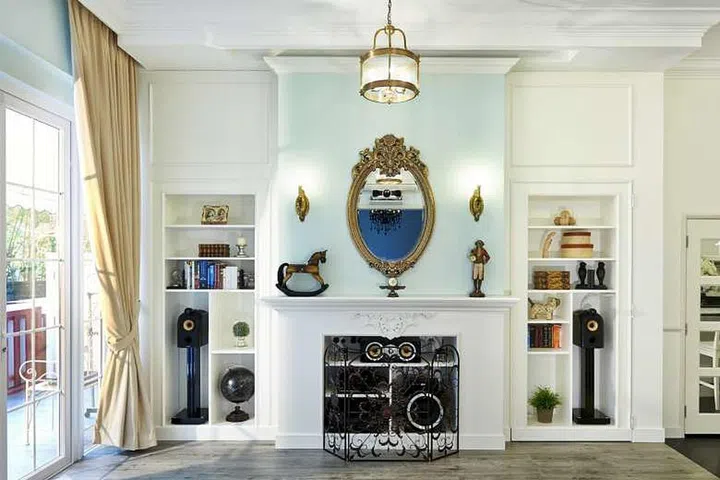 Mr Kam and Ms Gan's victorian style living room in their 2-bedroom ground floor condominium unit in Chelsea Lodge, along Tanjong Katong Road.