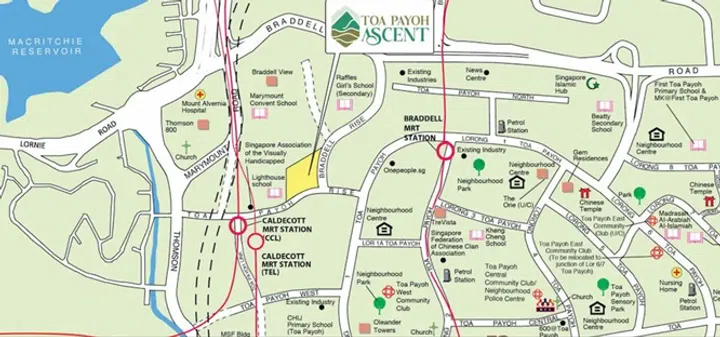 Toa Payoh Ascent area map.