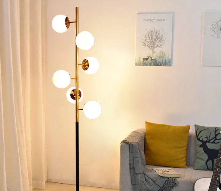6 Globe Mid Century Modern Floor Lamp for Living Room is priced at $161.71 from Shopee