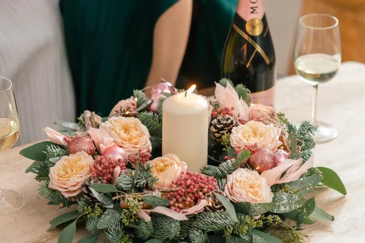 Petite Fleur Christmas Table Wreath