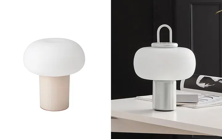IKEA DESJA Table Lamp, $59 (Right) and Astep Nox Lamp, approximately $1,500 (Left)