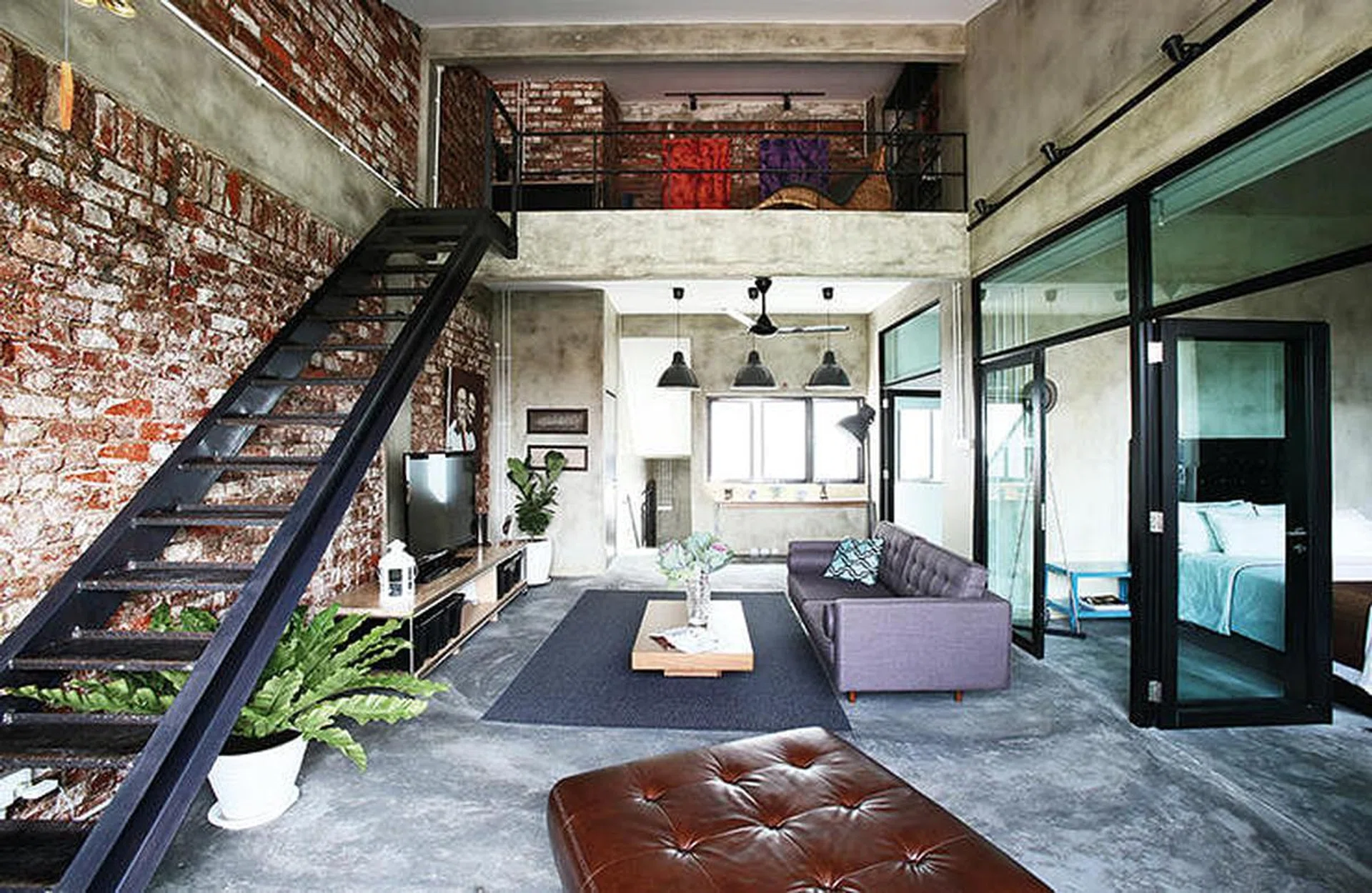 The loft level of this house, reclaimed from a previously concealed storage space beneath the false ceiling, was only discovered after stripping it bare. It added about 200 sq ft of floor area.