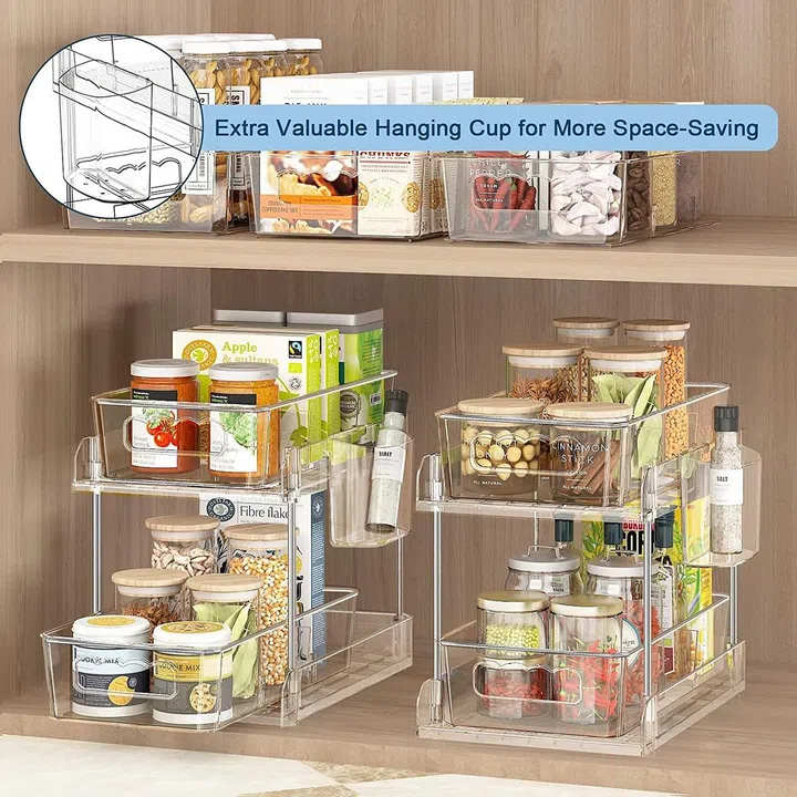 Amazon Singapore 2 tier clear under sink storage shelf drawer