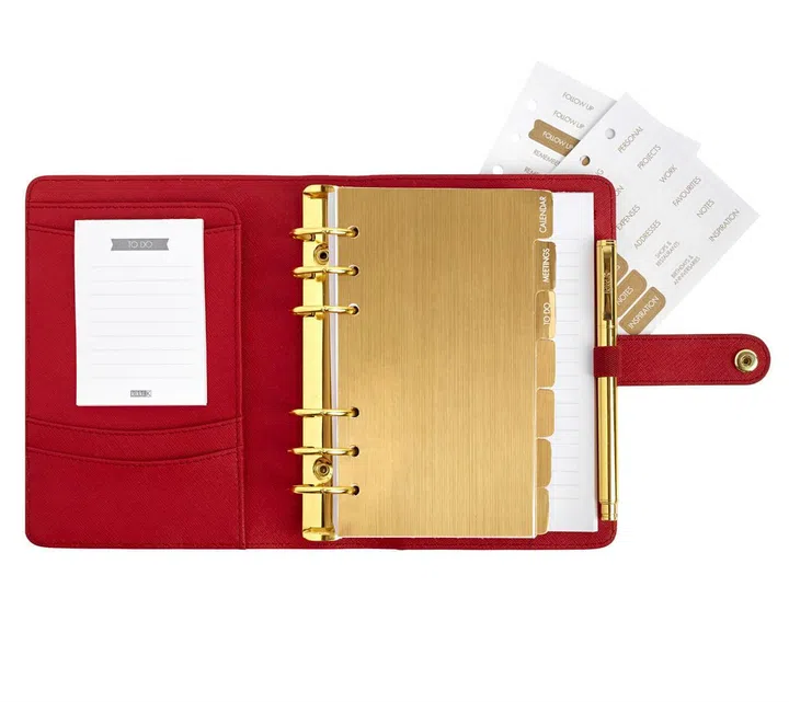 Kikki K, organiser, red and gold
