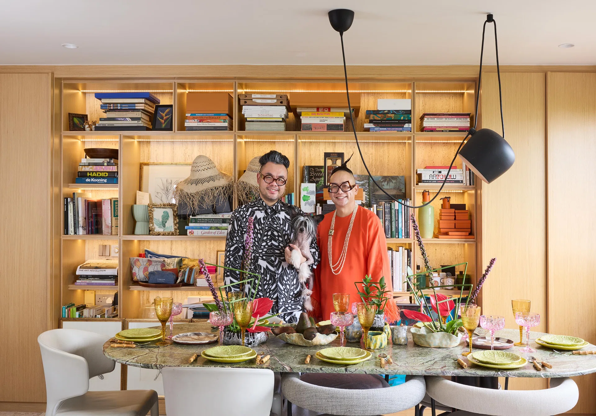 Homeowners and art enthusiasts Adrian Chan and Ryan Su.