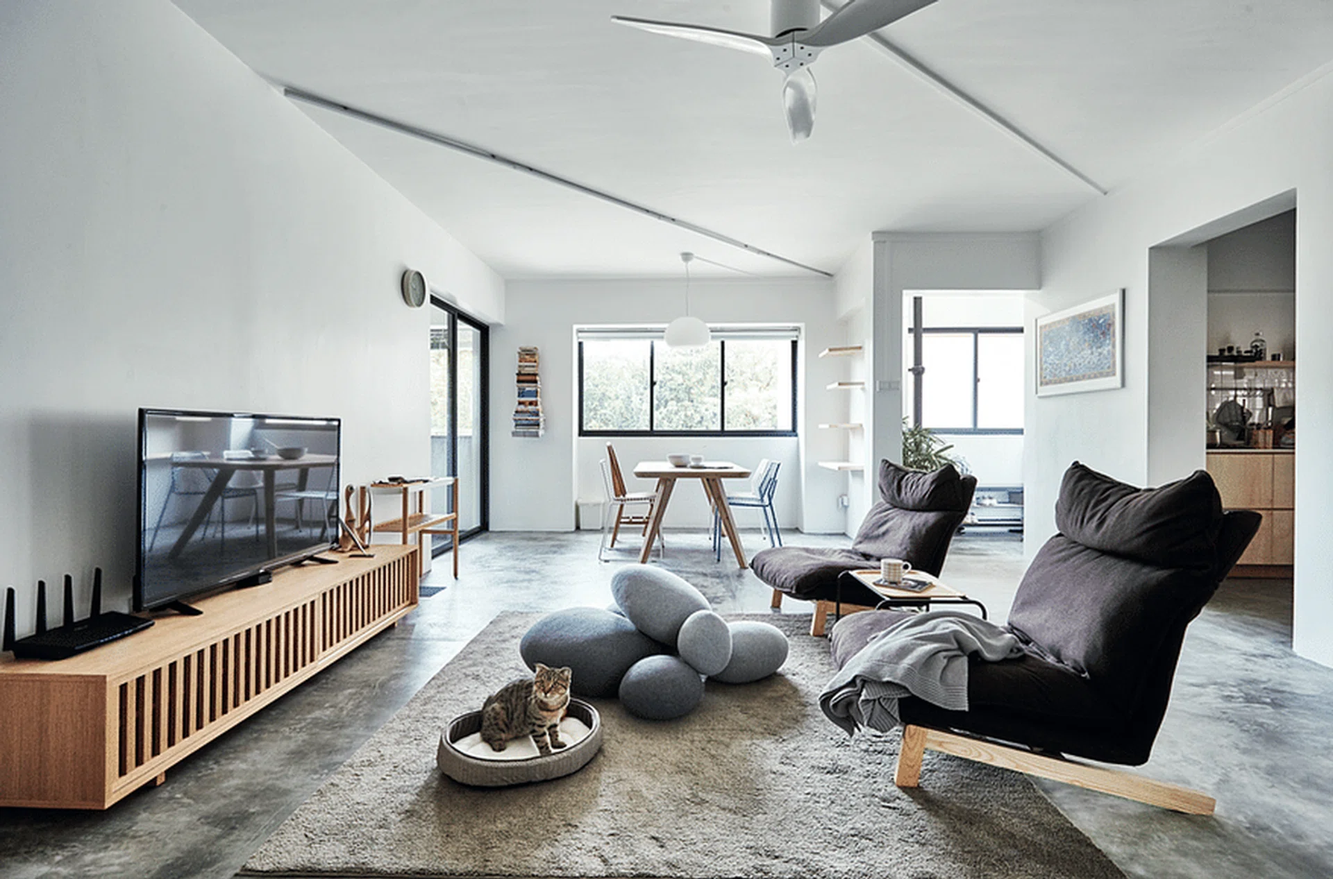 Living room of a 5-room HDB in Upper Thomson.
