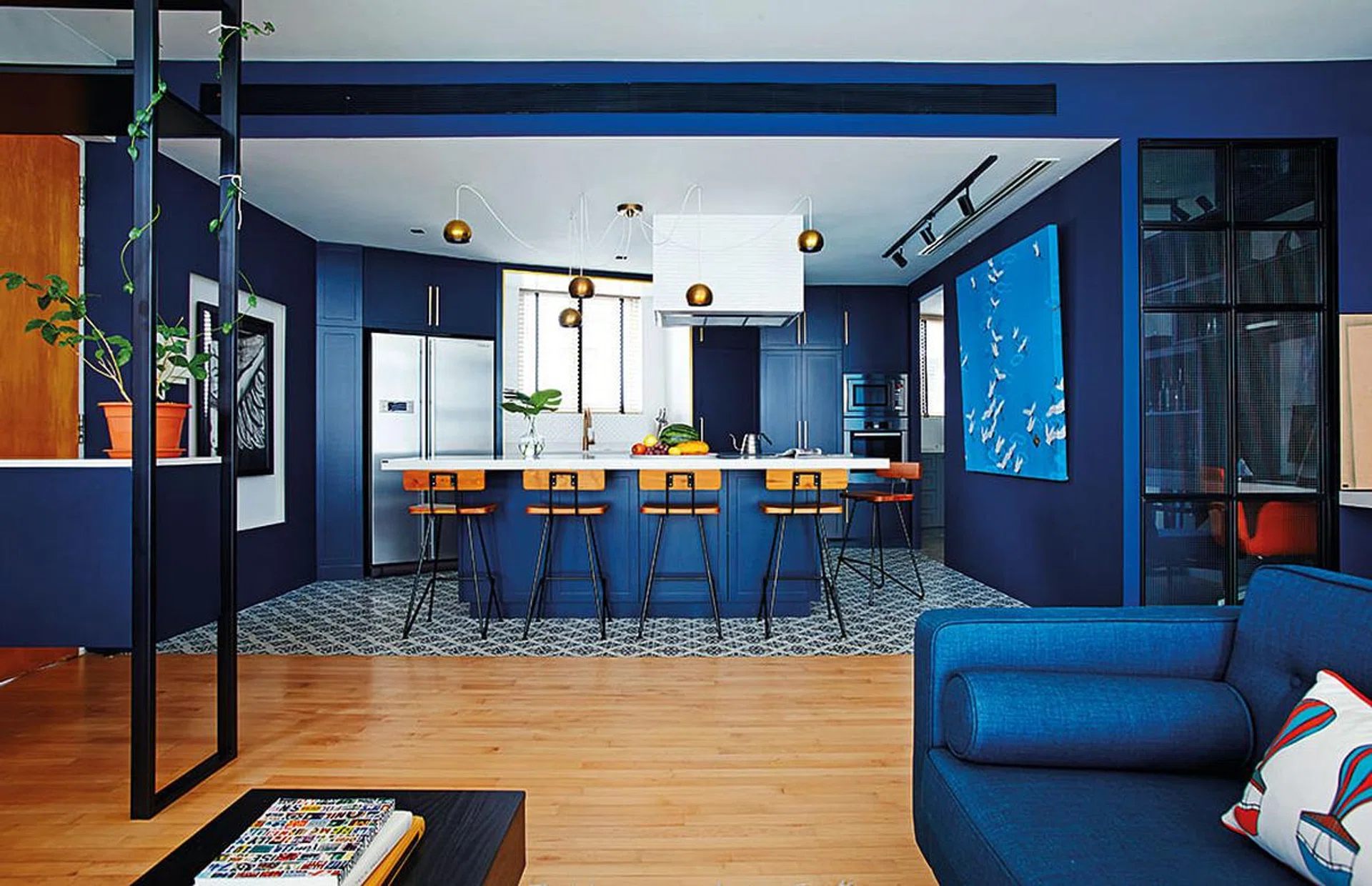 The homeowners of this two-storey three-bedroom condo unit first approached architect William Ng from Studio Wills + Architects with a myriad of ideas for their duplex gathered from Pinterest.