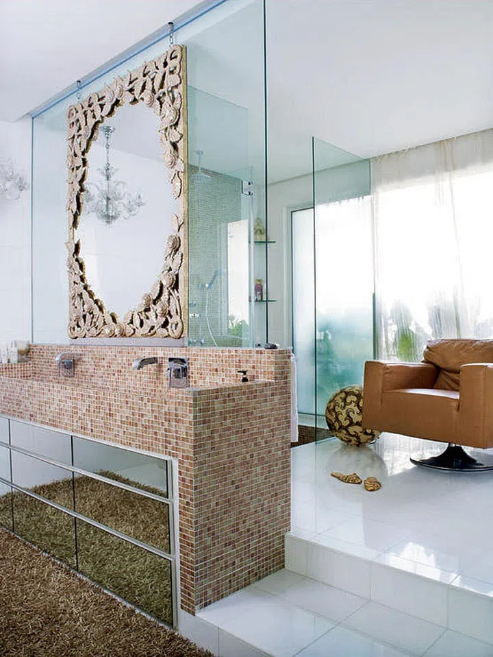 bathroom, mosaic, washbasin,