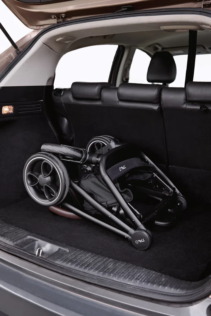 Tavo pet stroller frame in my car boot.