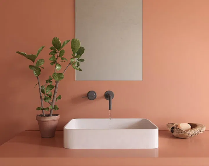 Arcilla Red, a bold, earthy red shade