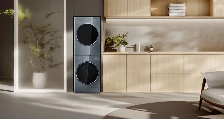 Panasonic 13 kg Purified Water & Hygiene Care Front Load Washing Machine (NA-26CVX1ASG) and Panasonic 10.5 kg 3-Inverter Heat Pump Tumble Dryer (NH-XV21X1ASG).