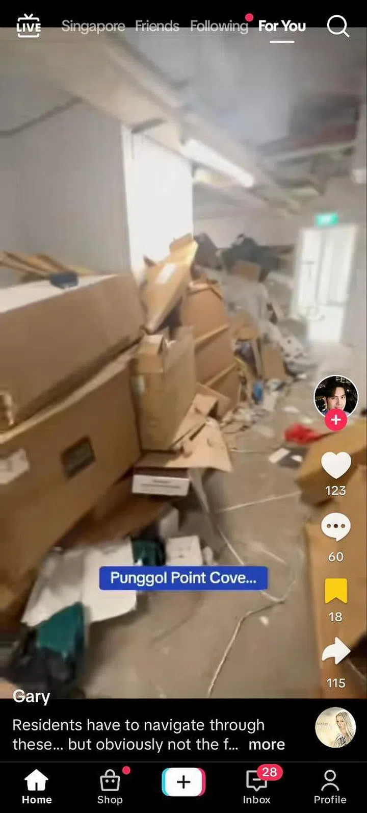 Punggol Point Cove BTO key collection is underway in June 2024. Heavy renovation mess was also observed along the corridor ways. Photo Tiktok