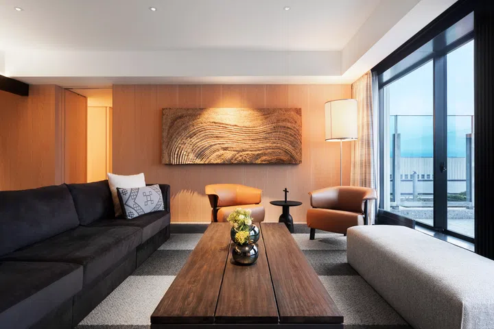 Hyatt Centric Sapporo twin bed terrace suite - living area.
