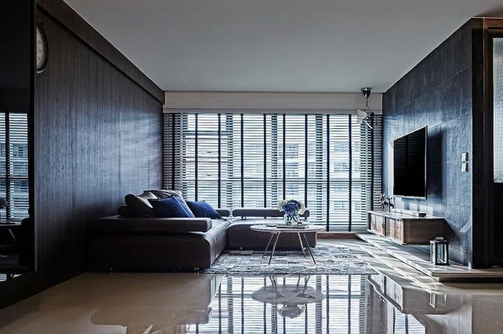 House Tour: A 5-room Punggol HDB flat with dark finishes and linear ...