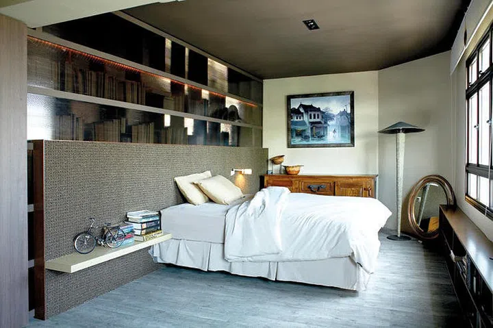 room, bedroom, modern, cool, bachelor, wood