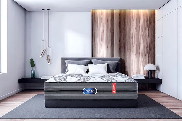 The aptly-named BackCare Advanced Series comes with a five-zoned support system for just the right amount of support distribution at the upper back, lumbar, hips, thighs and lower legs. PHOTO: SIMMONS