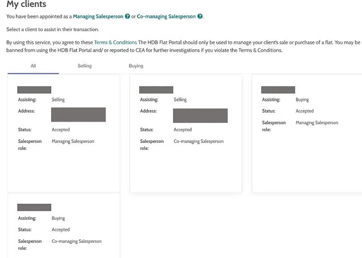 Property agents will have a personalised dashboard on the HDB Flat Portal, which gives them an overview of their clients – both buyers and sellers. Photo ST