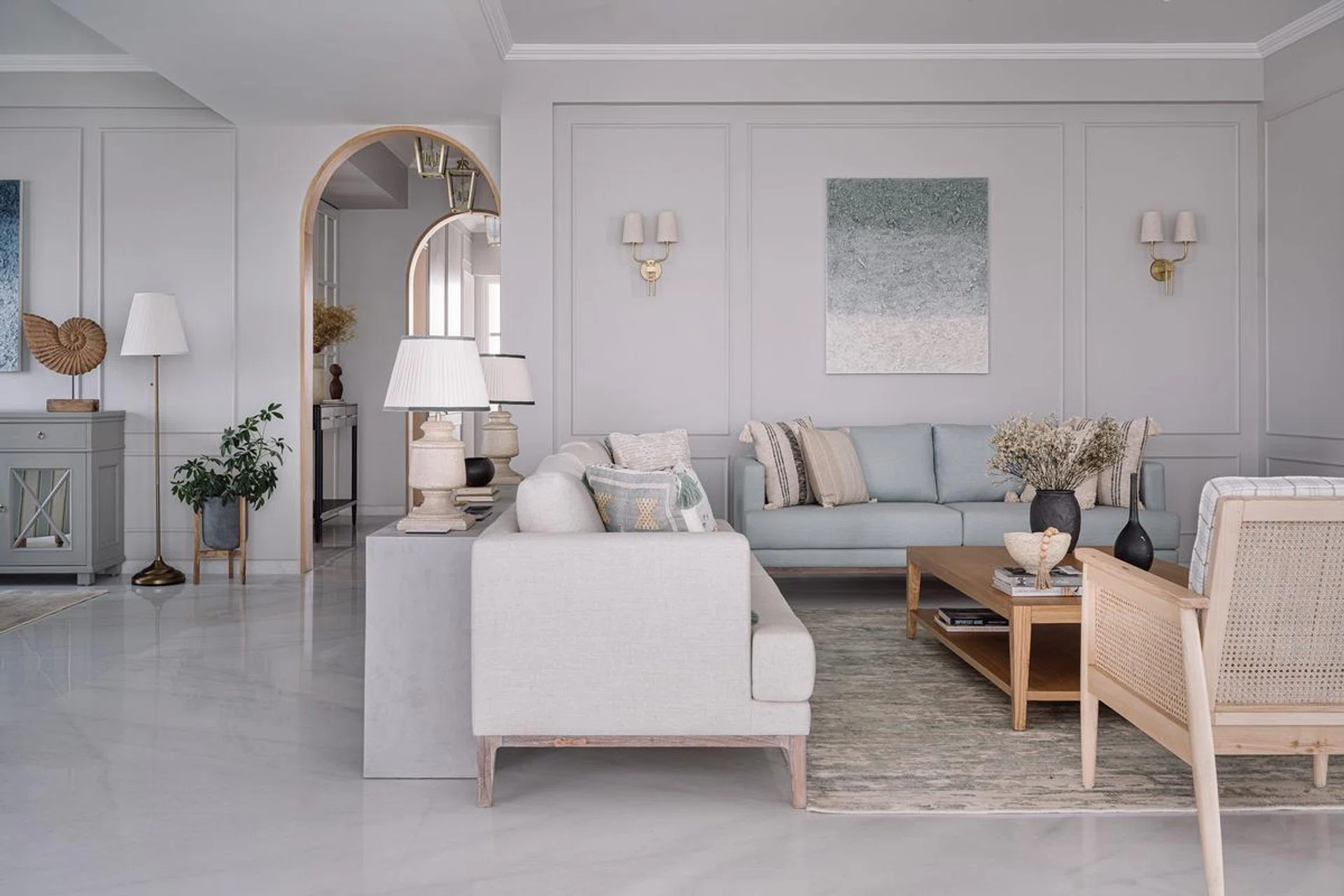 Living room in a 60-year-old couple’s 2-bedroom apartment in Parsi, Mumbai.