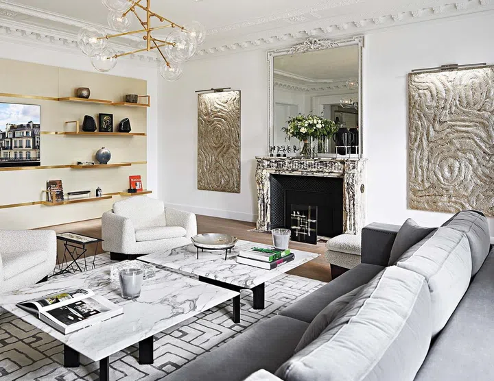House Tour: A Luxurious, Simple All-White Apartment facing Eiffel Tower in Paris
