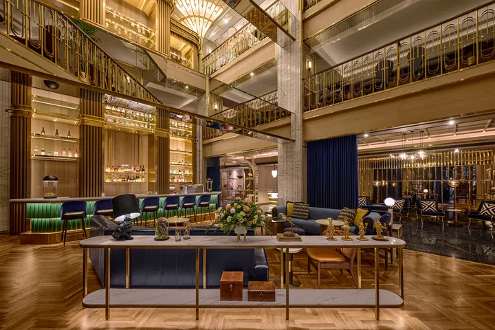 Grand lobby in the OKU Hotel Taichung.