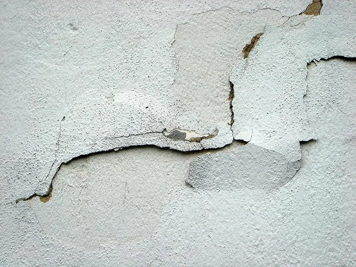 cracking plaster on wall ceiling