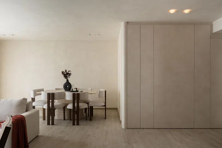 Wabi-sabi interior design for a 5-room resale HDB in Edgedale Plains.