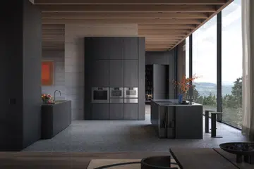 Gaggenau’s new Expressive Series pairs Bauhaus-inspired, stainless-steel-and-smoked-glass framing with a central floating haptic control ring and proximity-activated sensors to bridge the brand’s centuries-old metal-forging heritage with modern, smart-home culinary interaction.
